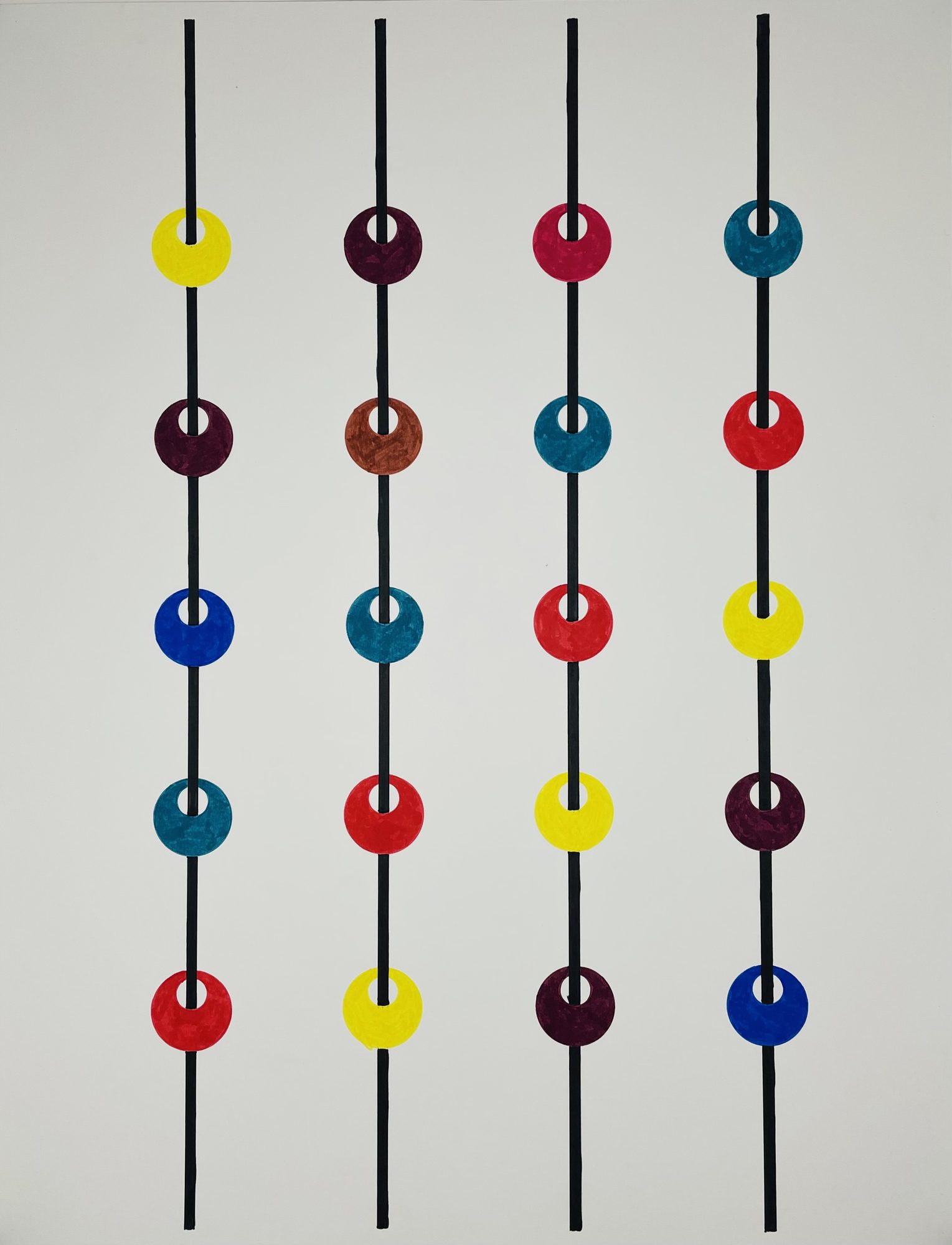 Candy, Amer Musa, 2022 — Markers on paper, 50 × 65 cm